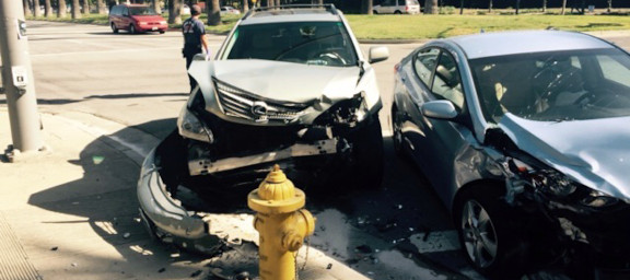 Image of two cars that have crashed